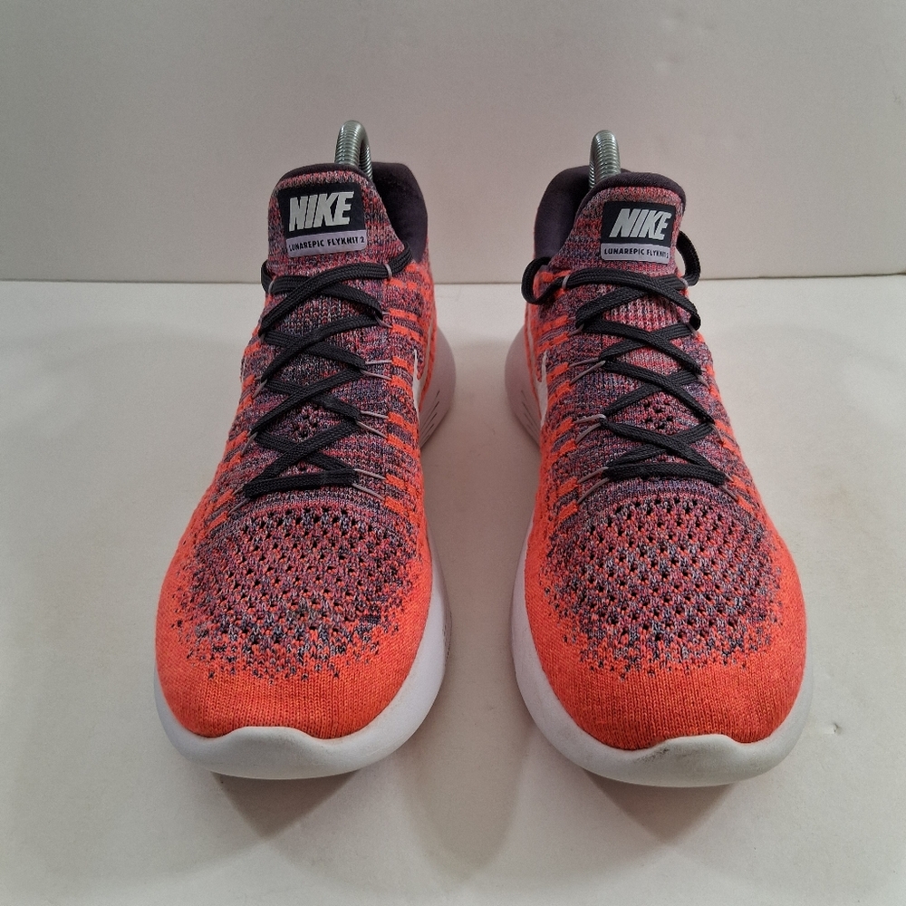 Nike Women LunarEpic Flyknit 2 Women 9 Orange Running Shoes 863780-500 - Picture 2 of 8